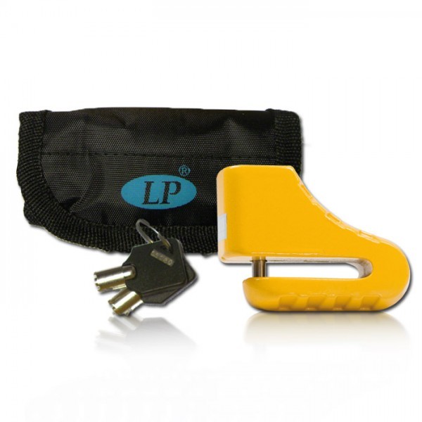Bremsscheibenschloß, gelb 5,5 mm, mit Tasche im Blister