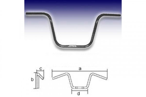 Black APE Hanger High 1 Zoll Lenker mit 3-Loch Kabelinnenführung, H40, schwarz TÜV-Mustergutachten n