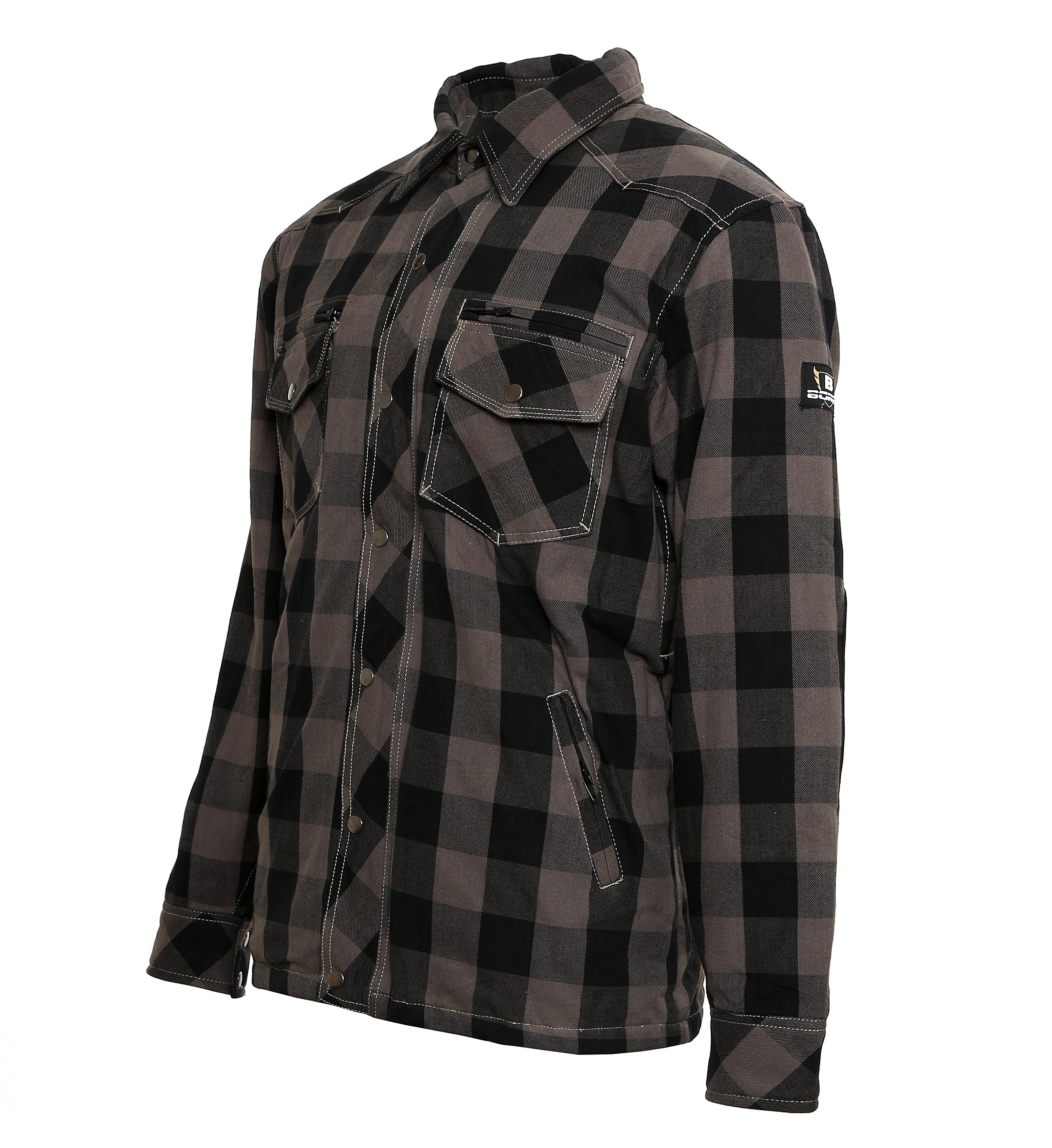 Grau-Schwarz Kariert Größe S Wasserabweisend Bores Lumberjack Jacken-Hemd Reißfest 