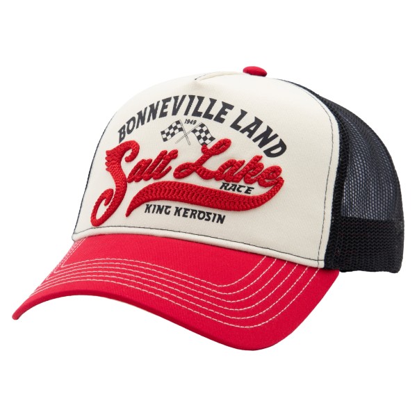 King Kerosin Trucker Cap 'Bonneville Land Salt Lake' – Rote Retro Racing Cap