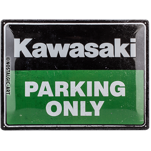 Blechschild 30 x 40 cm Kawasaki - Parking Only
