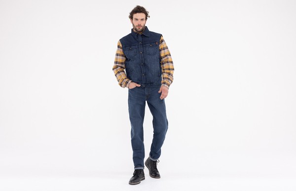 Jeansweste Bikerweste Trucker Denim Vest Indigo